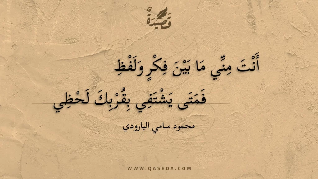 أنت مني ما بين فكر ولفظ - | موقع قصيدة