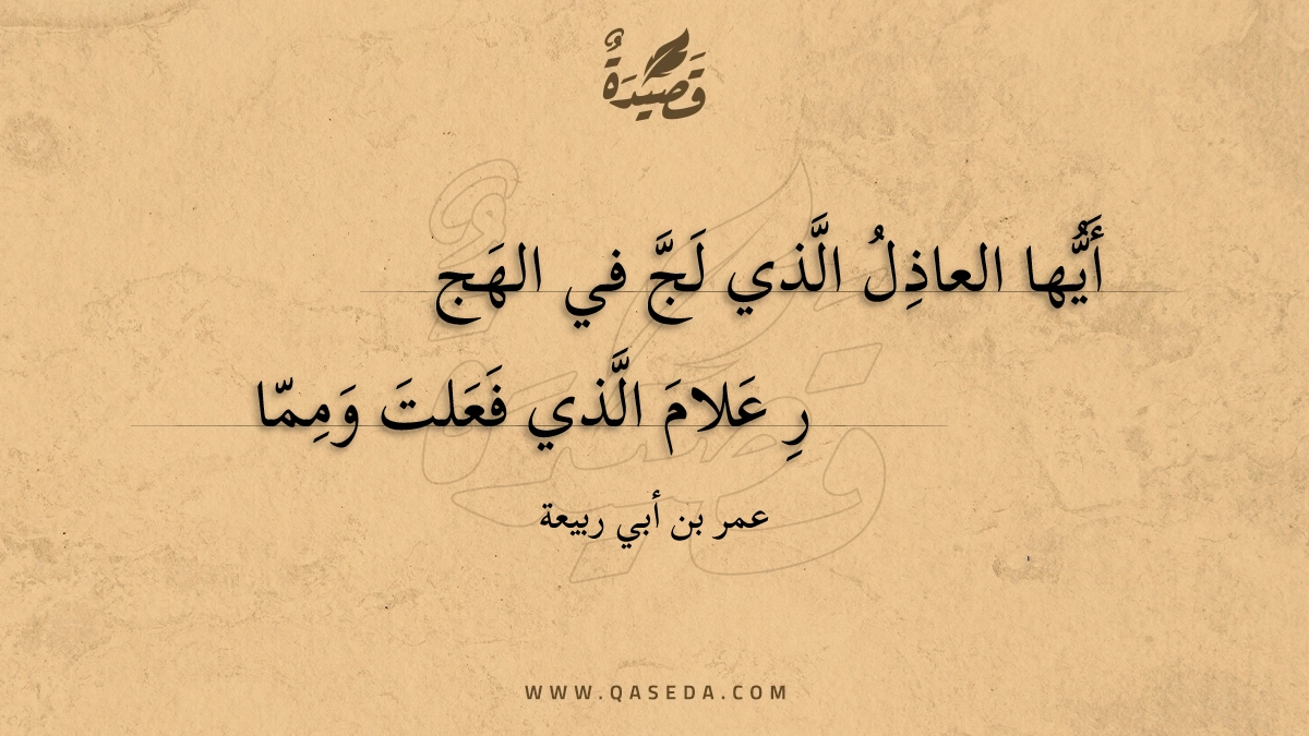 أيها العاذل الذي لج في الهج - | موقع قصيدة