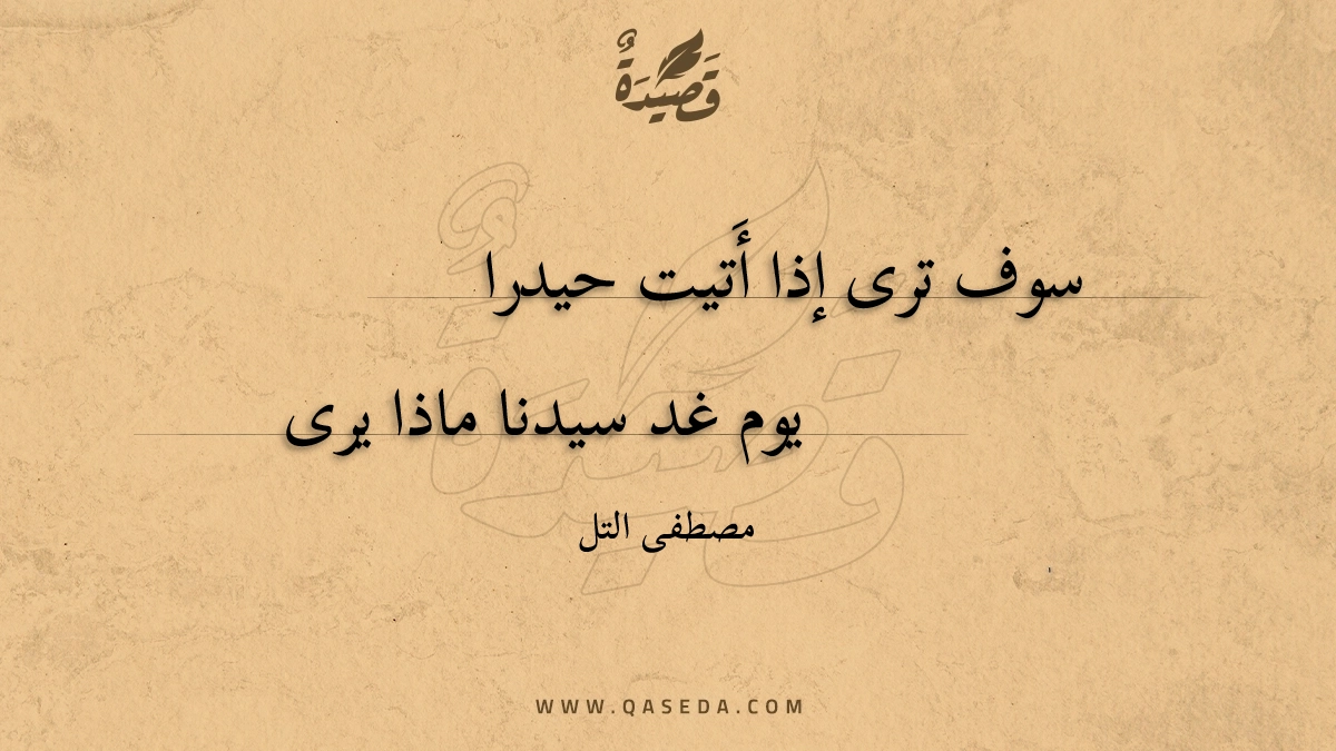 سوف ترى إذا أتيت حيدرا - | موقع قصيدة