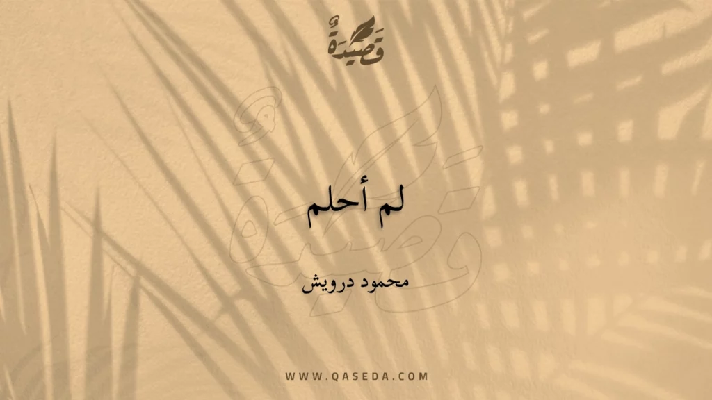لم أحلم - | موقع قصيدة