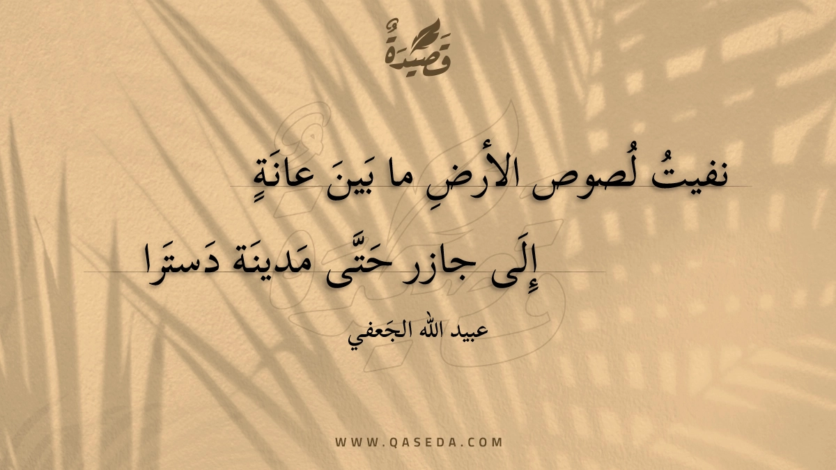 نفيت لصوص الأرض ما بين عانة - | موقع قصيدة