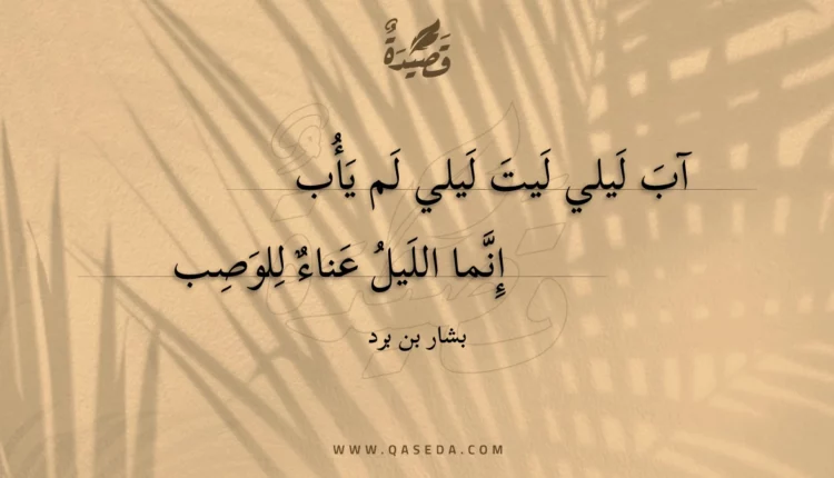 قصيدة آب ليلي ليت ليلي لم يأب