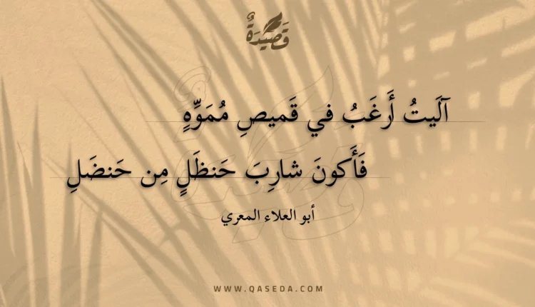قصيدة آليت أرغب في قميص مموه