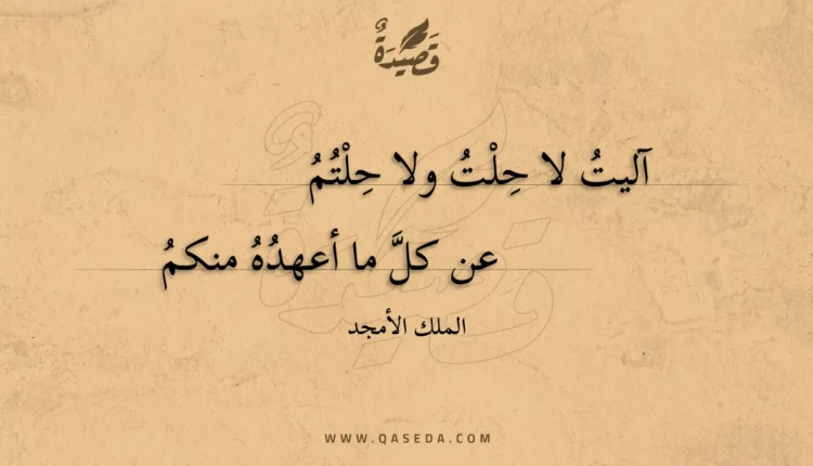 قصيدة آليت لا حلت ولا حلتم