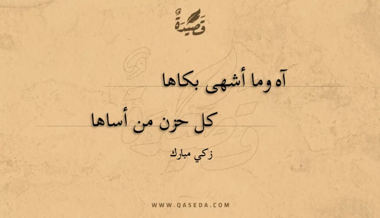 قصيدة آه وما أشهى بكاها