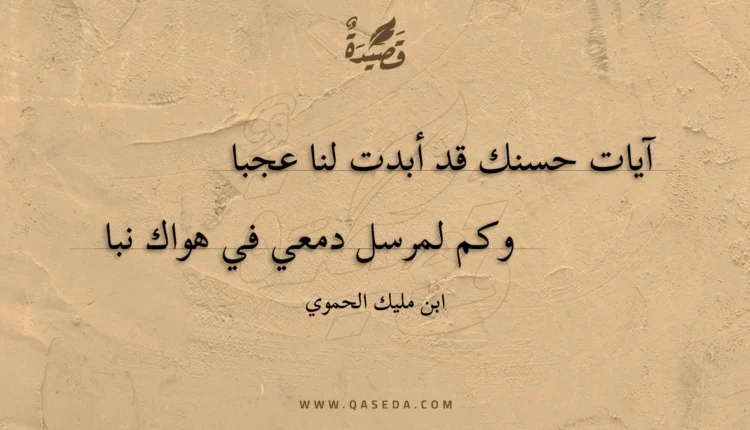 قصيدة آيات حسنك قد أبدت لنا عجبا