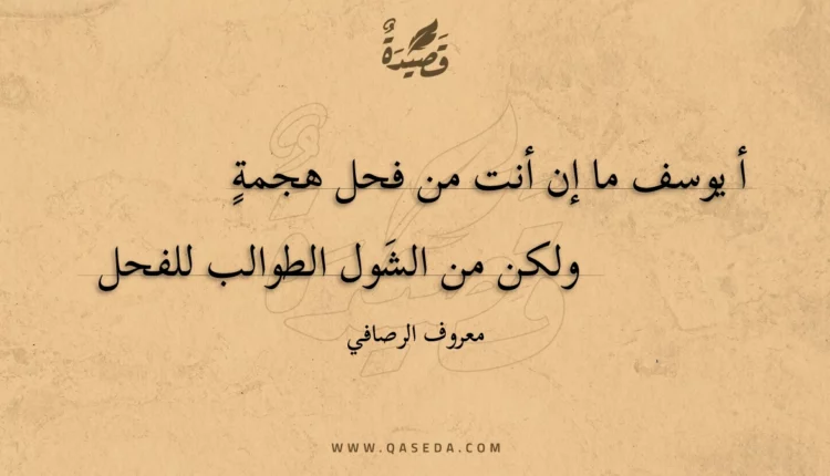 قصيدة أ يوسف ما إن أنت من فحل هجمة