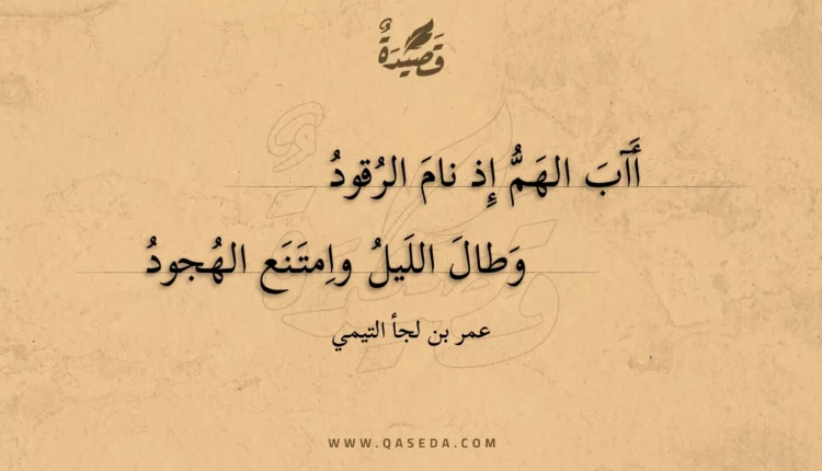 قصيدة أآب الهم إذ نام الرقود
