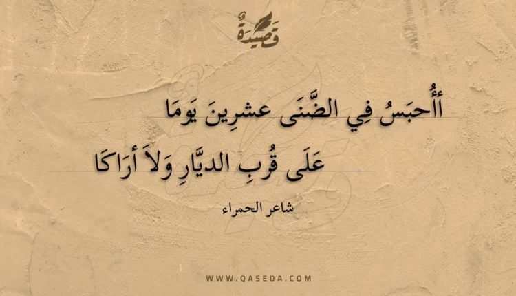 قصيدة أأحبس في الضنى عشرين يوما