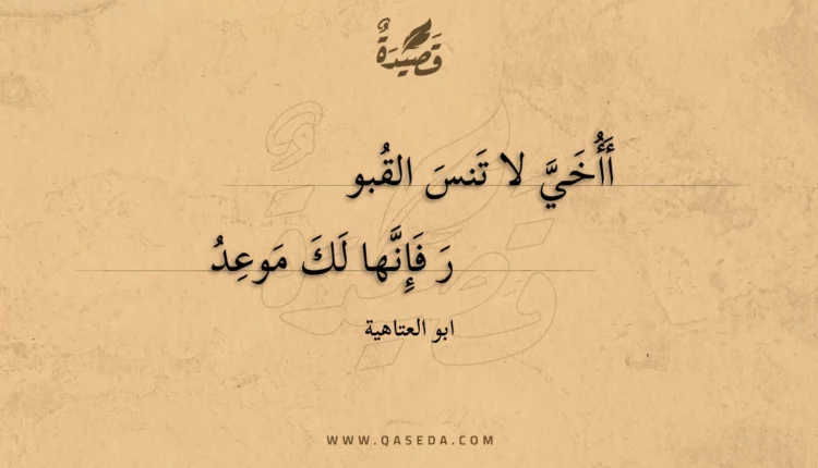 قصيدة أأخي لا تنس القبور