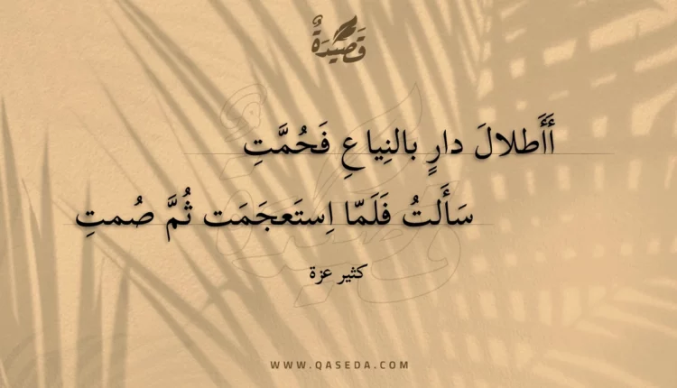 قصيدة أأطلال دار بالنياع فحمت
