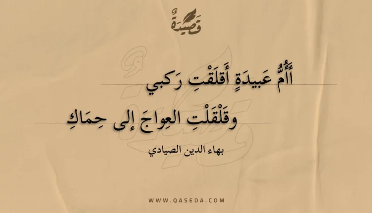 قصيدة أأم عبيدة أقلقت ركبي