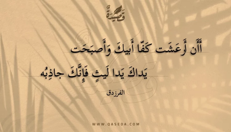 قصيدة أأن أرعشت كفا أبيك وأصبحت