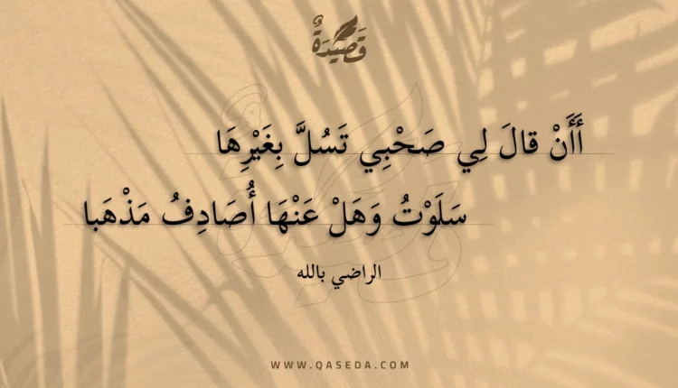 قصيدة أأن قال لي صحبي تسل بغيرها