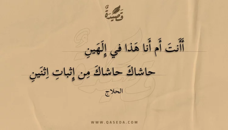 قصيدة أأنت أم أنا هذا في إلهين