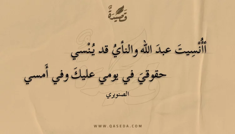 قصيدة أأنسيت عبد الله والنأي قد ينسي