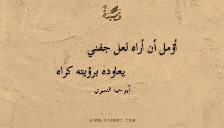 قصيدة أؤمل أن أراه لعل جفني