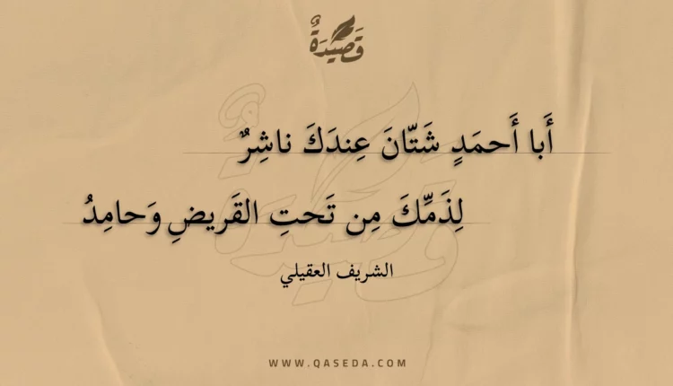 قصيدة أبا أحمد شتان عندك ناشر