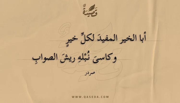قصيدة أبا الخير المفيد لكل خير
