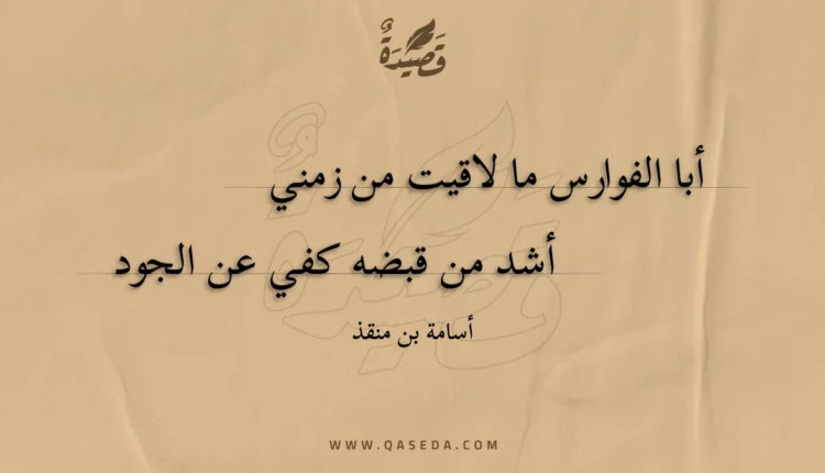 قصيدة أبا الفوارس ما لاقيت من زمني