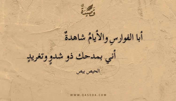 قصيدة أبا الفوارس والأيام شاهدة
