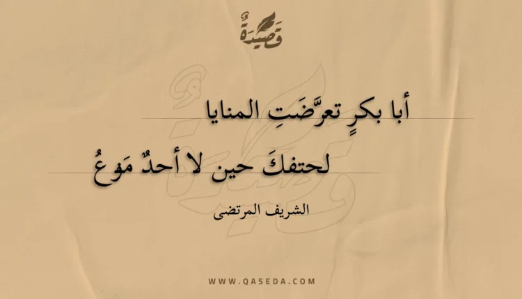 قصيدة أبا بكر تعرضت المنايا