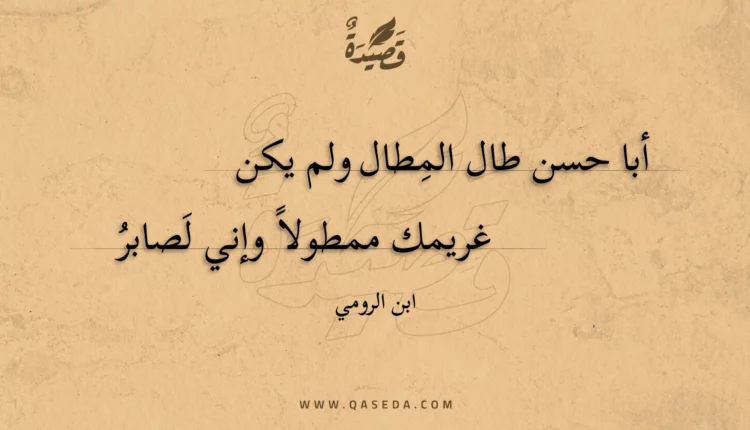قصيدة أبا حسن طال المطال ولم يكن