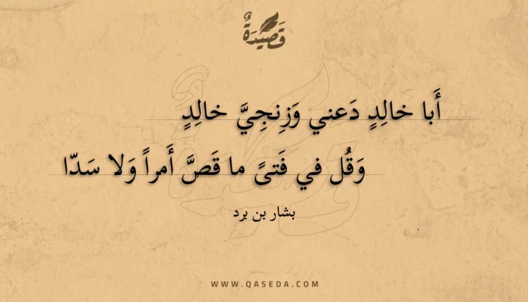 قصيدة أبا خالد دعني وزنجي خالد