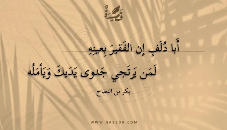 قصيدة أبا دلف إن الفقير بعينه