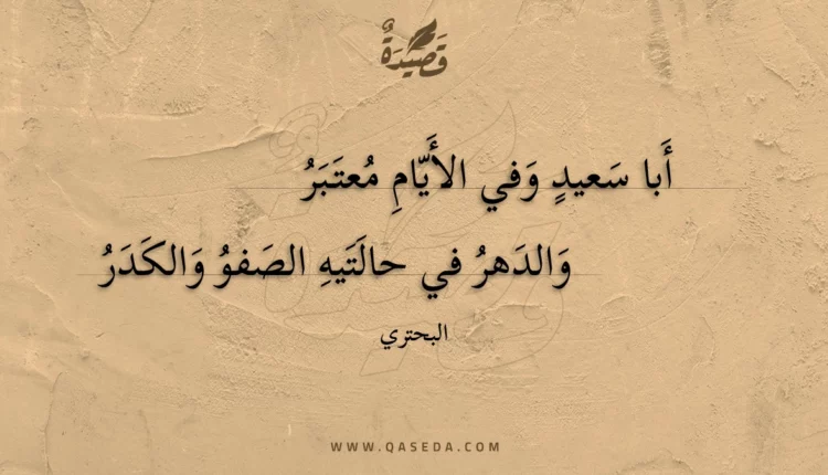 قصيدة أبا سعيد وفي الأيام معتبر