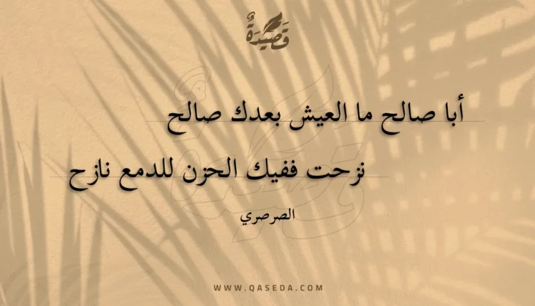 قصيدة أبا صالح ما العيش بعدك صالح