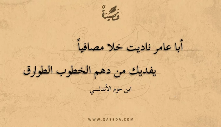 قصيدة أبا عامر ناديت خلا مصافيا