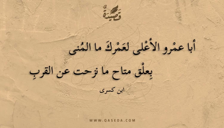 قصيدة أبا عمرو الأعلى لعمرك ما المنى