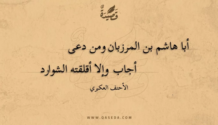قصيدة أبا هاشم بن المرزبان ومن دعى