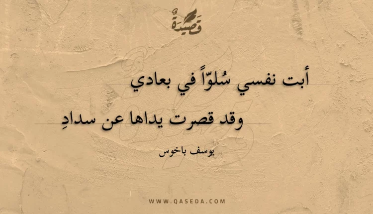 قصيدة أبت نفسي سلوا في بعادي