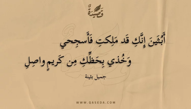 قصيدة أبثين إنك قد ملكت فأسجحي