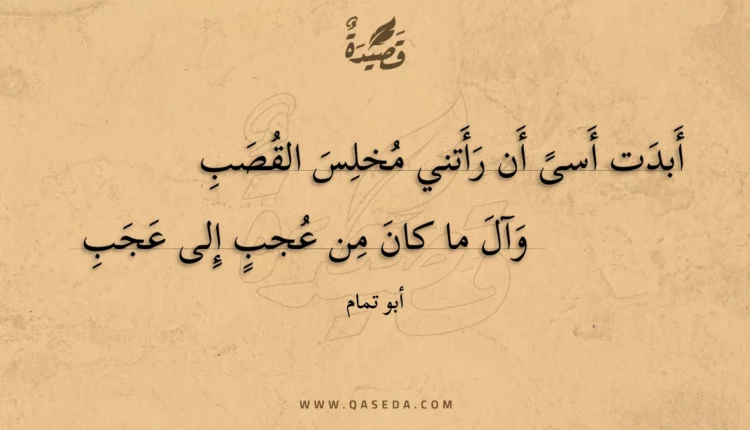 قصيدة أبدت أسى أن رأتني مخلس القصب