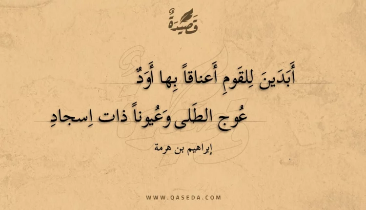 قصيدة أبدين للقوم أعناقا بها أود
