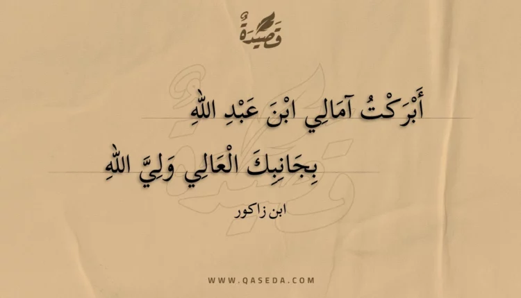قصيدة أبركت آمالي ابن عبد الله