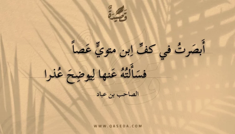 قصيدة أبصرت في كف ابن متوي عصا