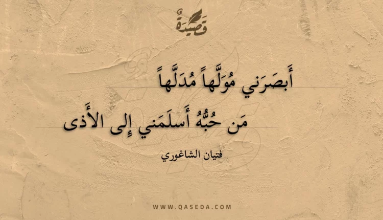 قصيدة أبصرني مولها مدلها