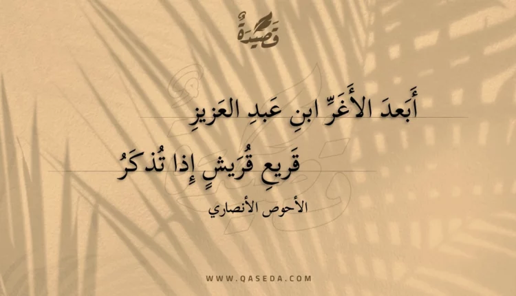 قصيدة أبعد الأغر ابن عبد العزيز