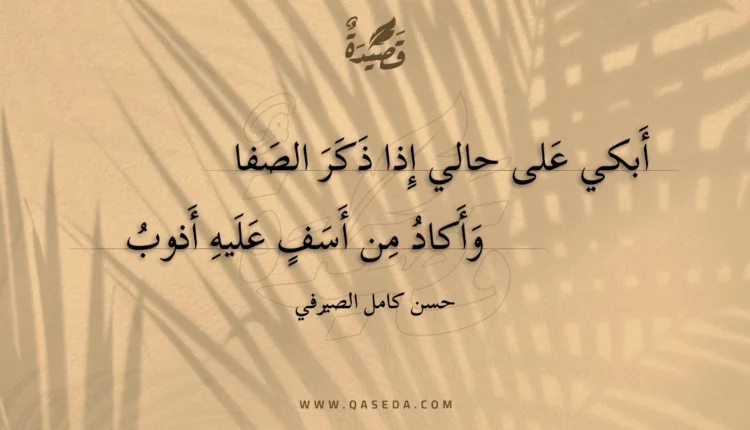 قصيدة أبكي على حالي إذا ذكر الصفا