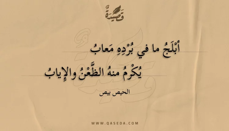 قصيدة أبلج ما في برده معاب