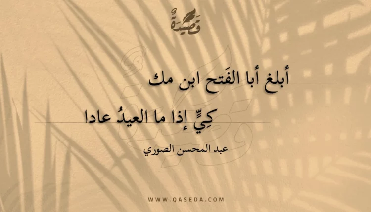 قصيدة أبلغ أبا الفتح ابن مك