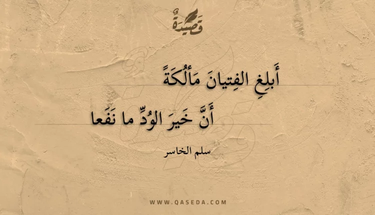 قصيدة أبلغ الفتيان مألكة