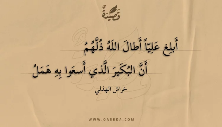 قصيدة أبلغ عليا أطال الله ذلهم
