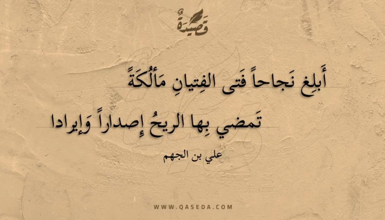 قصيدة أبلغ نجاحا فتى الفتيان مألكة