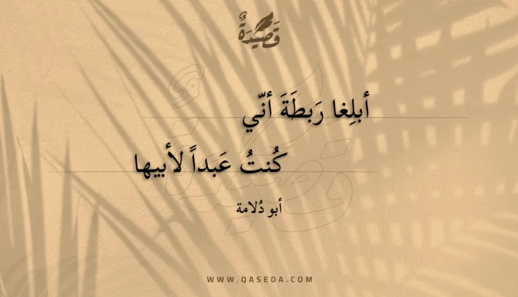 قصيدة أبلغا ربطة أني