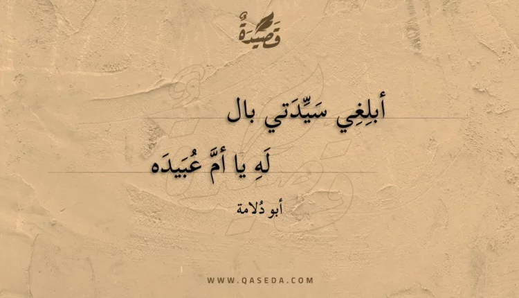 قصيدة أبلغي سيدتي بالله